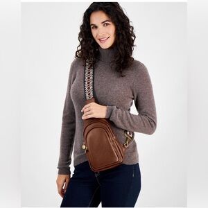 Style & Co. 🤎 Chestnut Sling Bag with Patterned Strap 🤎